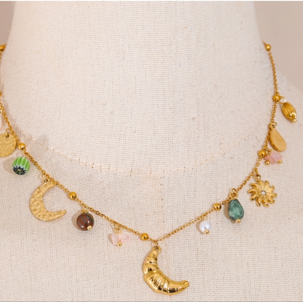 Charm Croissant Necklace Gold Plated | NWOT